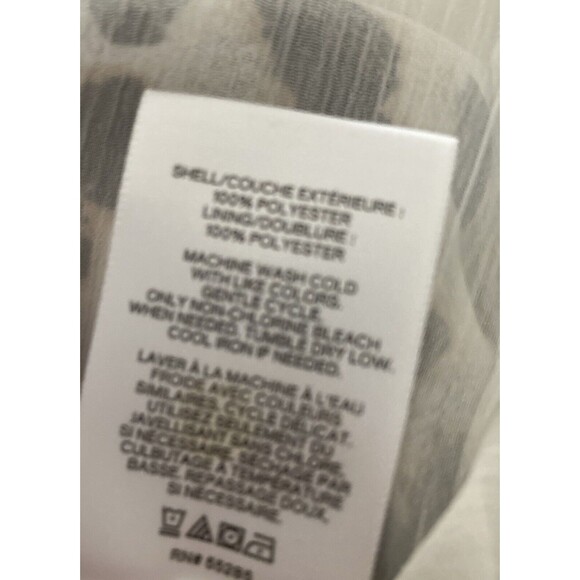 Express Chiffon Blouson Top Womens Small Animal Print Blouse Button Up Boho NWT - Picture 10 of 12